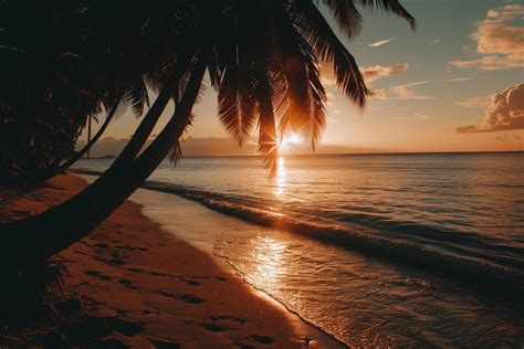 tropical beach sunset background nature  stock photo  vecteezy