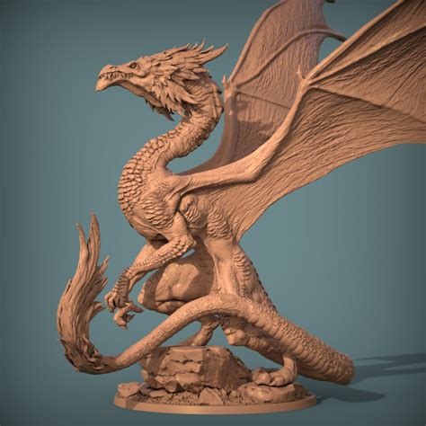 3D Printable Young Dragon (pre-supported)#N# by Print My Minis