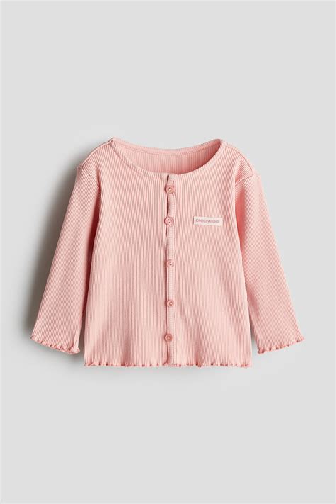 Блуза от трико с декоративни копчета - Розов - ДЕЦА | H&M BG