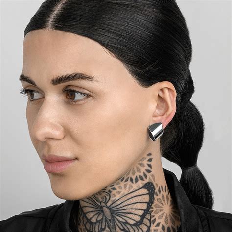 PORZO Silver Earring Stainless Steel 316L
