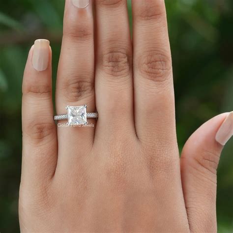 Moissanite Princess Cut Engagement Ring