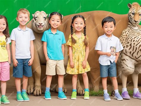 Premium AI Image | Happy Children And Wilds Background Wallpapers At