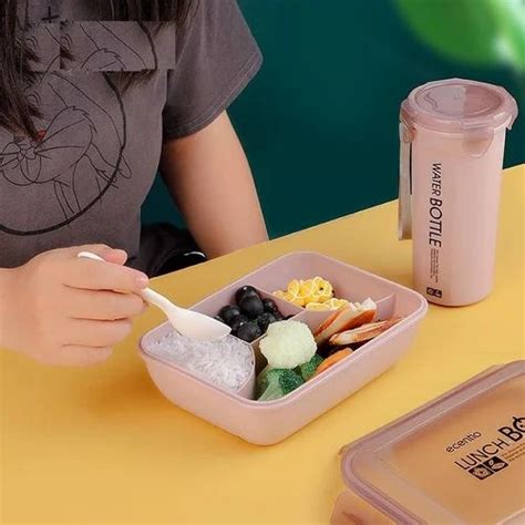 Plastic Multicolor Lunch Box With Water Bottle, 2, Size: Medium at Rs