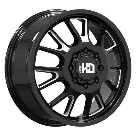 LUXXX HD® LHD-37 DUALLY Wheels - Gloss Black with Milled Accents Rims