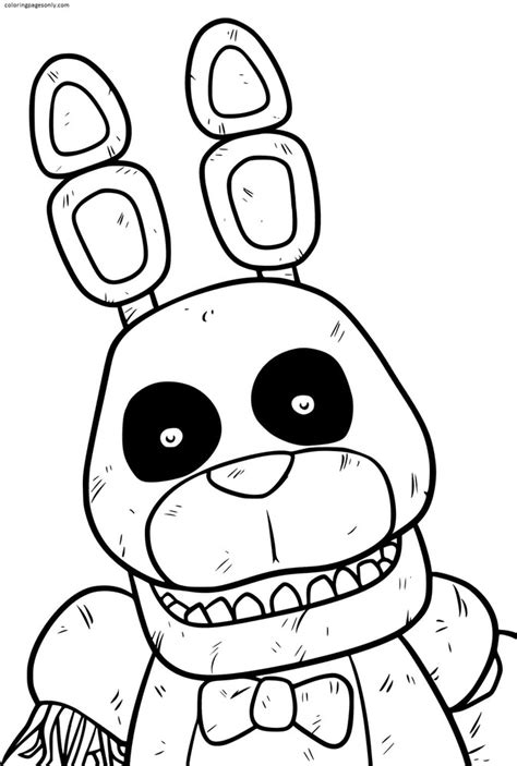 FNAF Phantom Bonnie Portrait Coloring Page - Free Printable Coloring Pages