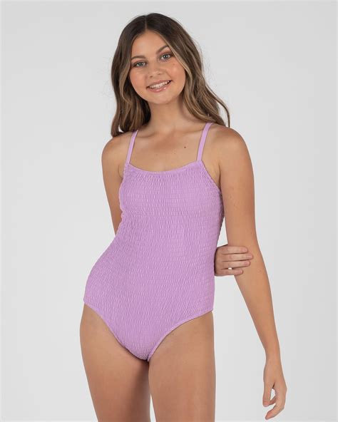 Shop Topanga Girls' Ariana One Piece Swimsuit In Lilac - Fast Shipping
