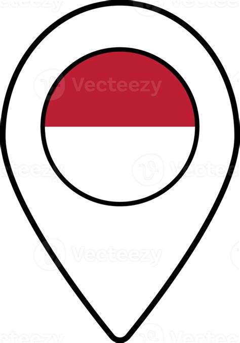 Indonesia flag map pin navigation icon. 21167564 PNG