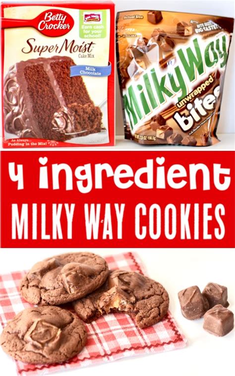 Milky Way Chocolate Cake Mix Cookies Recipe! {4 Ingredients}