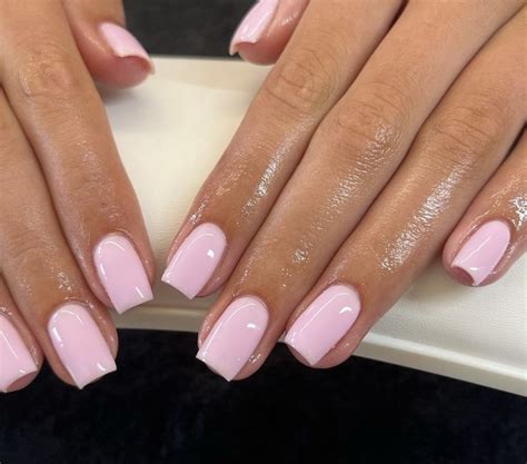 dip nails light pink short nails baby pink pink press  nails gel