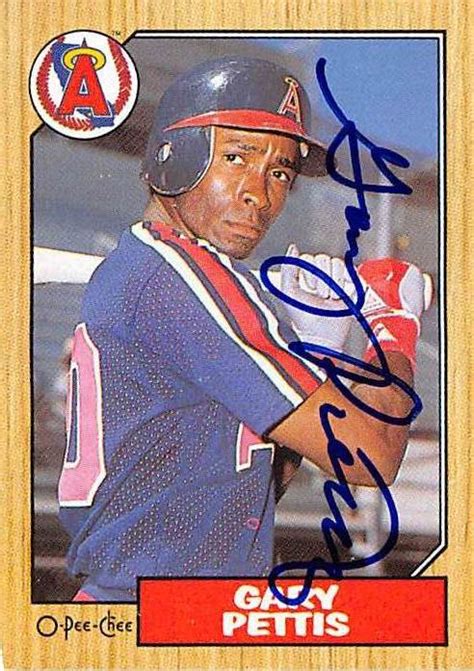 Gary Pettis autographed baseball card (California Angels) 1987 O Pee Chee #278