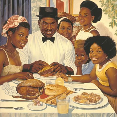 Premium AI Image | African American family having dinner in a