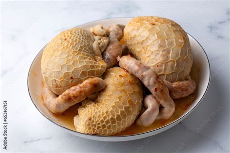 Traditional middle eastern food; stuffed offal, stuffed tripe. Stuffed ...
