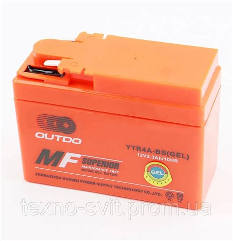 Аккумулятор 12V2,3Ah YTR4A-BS GEL (L115*W49*H85mm) "таблетка-Honda" (ID ...