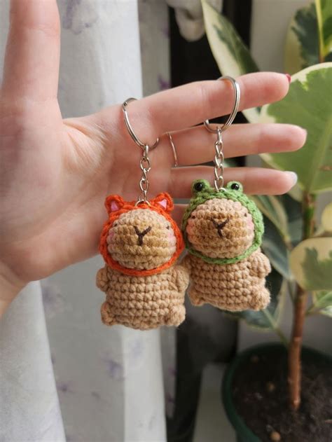 капибары крючком, амигуруми, парные брелки, вязаные брелки, capybara ...