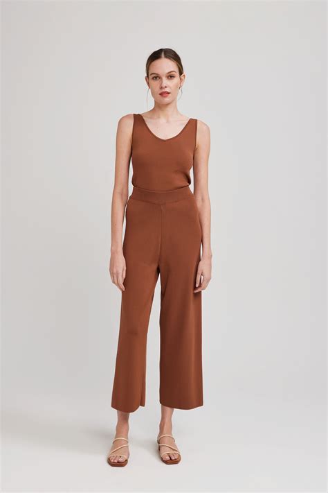 knit full length pants   nature