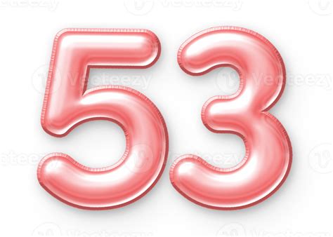 53 Number Balloon Pink 24652219 PNG