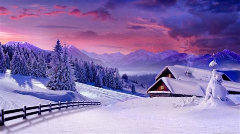 Snowy Winter Scenes Wallpaper - WallpaperSafari