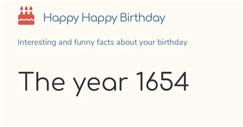 The year 1654: Calendar, history and birthdays
