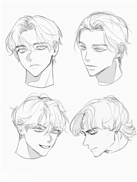 Pin by 水 天 on 参考：身体部位，头 | Hair sketch, Face drawing reference, How to ...