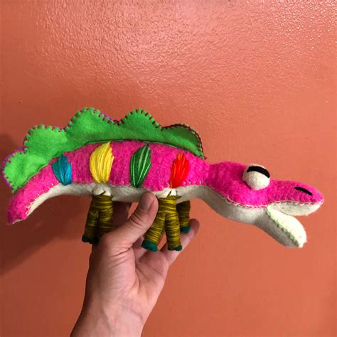 Hand Sewn Stuffed Animal Crocodile Plush Toy