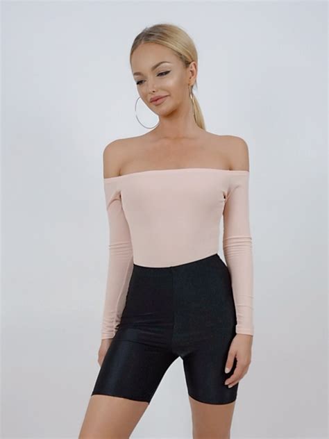 Basic off shoulder bodysuit nude :: EVERLY