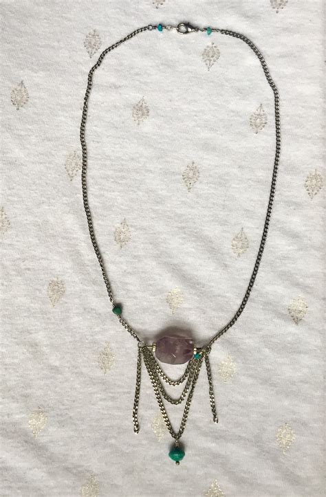 Amethyst Necklace, Turquoise Necklace, February Birthstone Necklace