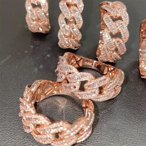 Cuban Link VVS Moissanite Mens Hip Hop Ring Iced Cuban Link - Etsy