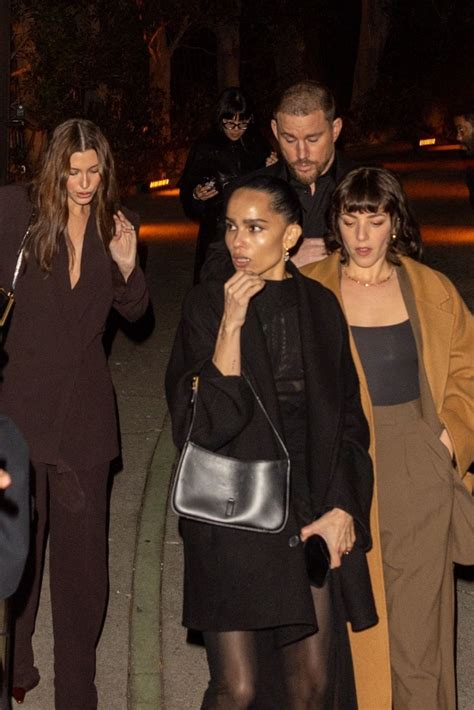 Hailey Rhode Bieber, Zoë Kravitz and Channing Tatum depart a pre-Oscar