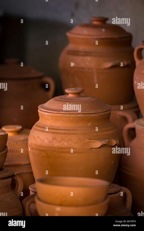 pottery traditional clay pot stock  pottery traditional clay