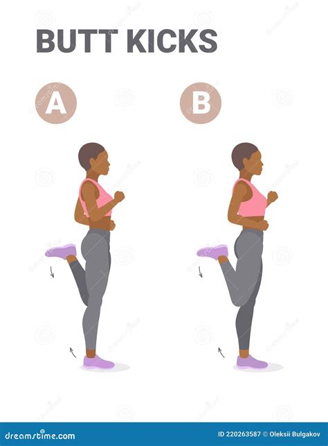 Athletic African American Girl Doing but Kickcs or Kicks Home Workout