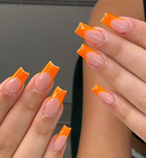 27+ Orange French Tip Nails That Will Turn Heads - Nail Designs Daily