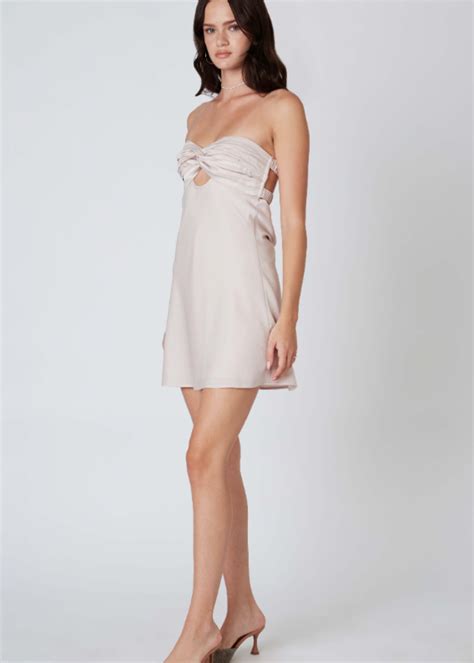 The View Champagne Satin Dress - Cousin Couture