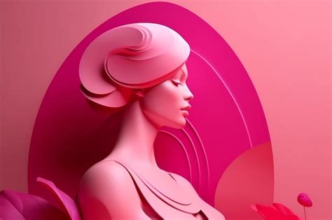 Premium Photo | A pink woman with a pink background and a pink background.