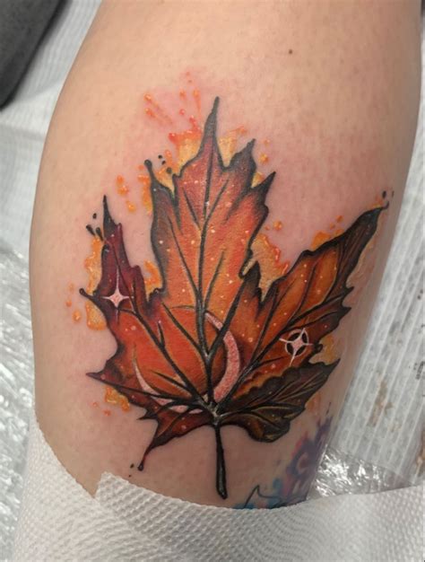 Autumn Leaf Tattoo in 2023 | Maple leaf tattoos, Autumn tattoo, Fall leaves tattoo