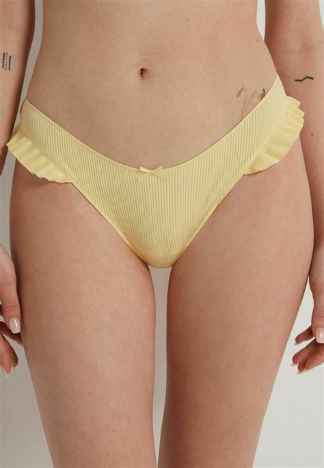 Tezenis MIT HOHEM BEINAUSSCHNITT - Thong - vanilla yellow/beige - Zalando