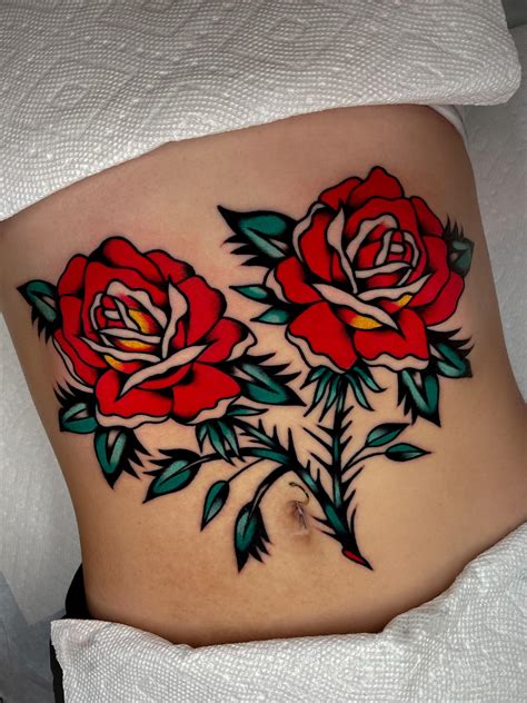 Rose Stomach Tattoos