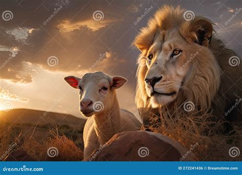 The Lion And The Lamb, Bible Description Of The Coming Of Jesus Christ Royalty-Free Stock Image ...