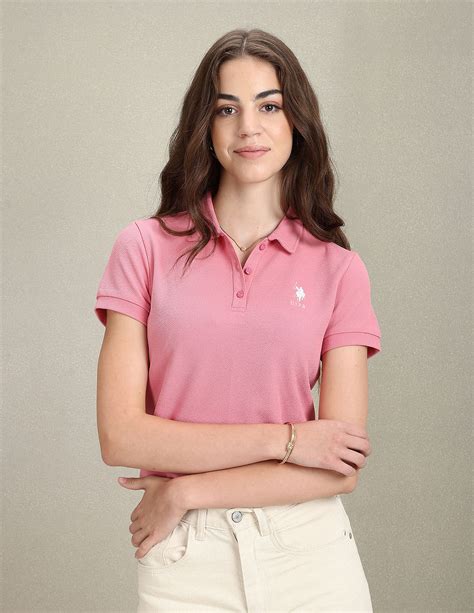 Buy U.S. Polo Assn. Women Textured Slim Polo Shirt - NNNOW.com