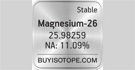 Magnesium-26, Magnesium-26 Isotope, Enriched Magnesium-26