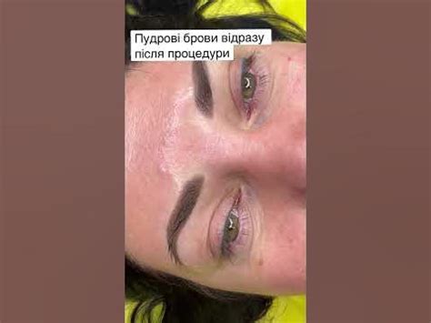Перманент брів в техніці пудрове напилення відразу після процедури ...