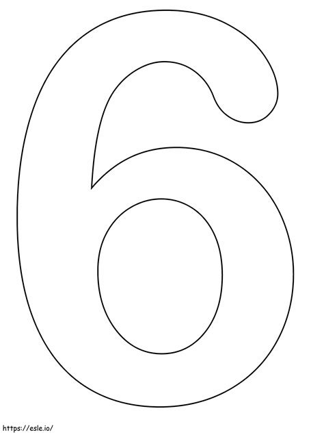 Easy Number 6 coloring page