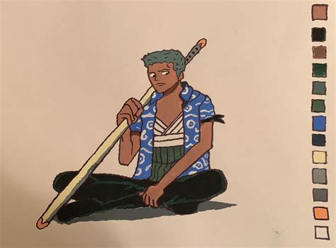 I drew Zoro from the Arlong Park arc : r/OnePiece