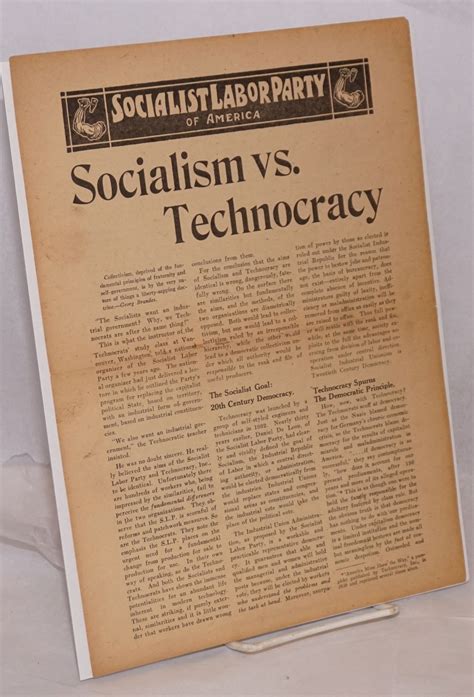 Socialism vs. Technocracy [handbill] by Socialist Labor Party: (1940) Manuscript / Paper