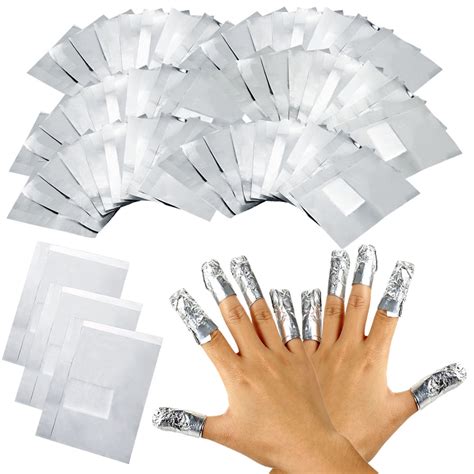 MERSARIPHY 50/100 Pcs Aluminium Foil Wraps Nail Art Soak Off Acrylic ...