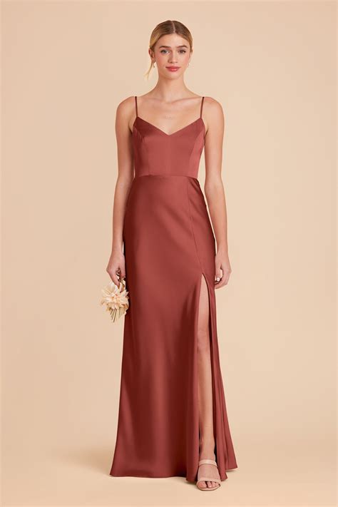 Jay Matte Satin Bridesmaid Dress in Spice | Birdy Grey