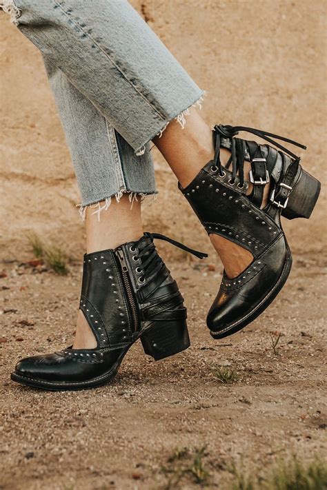 DESERT Black Western Shoes, Leather Ankle Boots, Me Too, 41% OFF