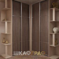 Угловой шкаф-купе в прихожую с боковыми полками №54 купить под заказ в ...