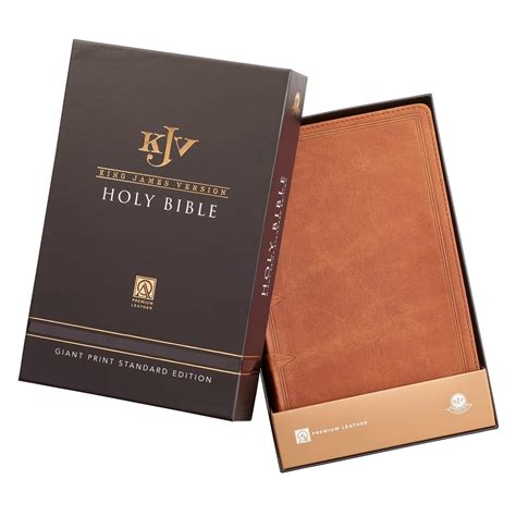 Tan Premium Leather Giant Print Bible with Thumb Index - KJV – KJV Bibles