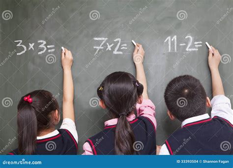 school children  math equations   blackboard stock photo image  elementary