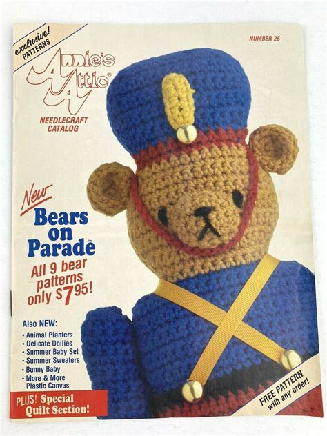 Vintage Annie's Attic Needlecraft Catalog Number 26 Crochet Bears On Parade | Crochet bear ...